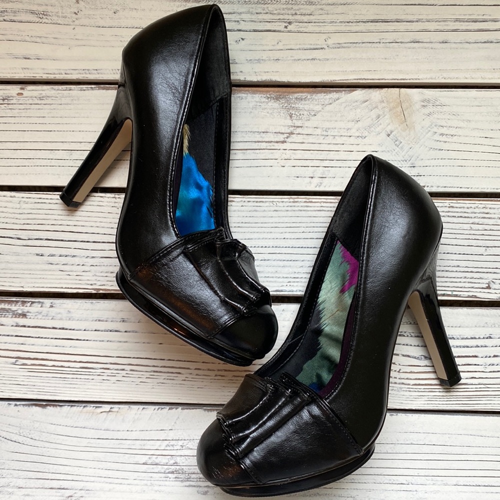 Madden Girl Savvyy Black Platform Heels